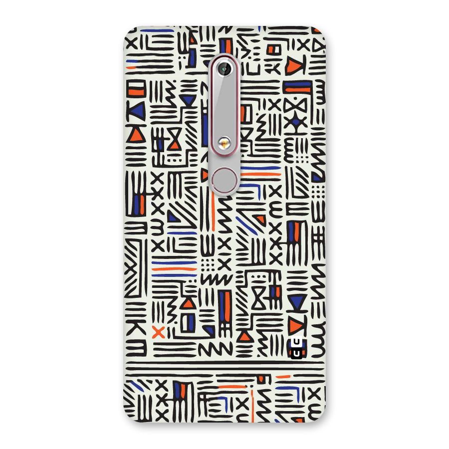 Orange Blue Number Back Case for Nokia 6.1