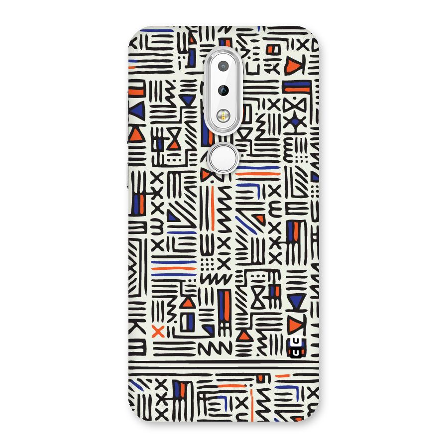 Orange Blue Number Back Case for Nokia 6.1 Plus