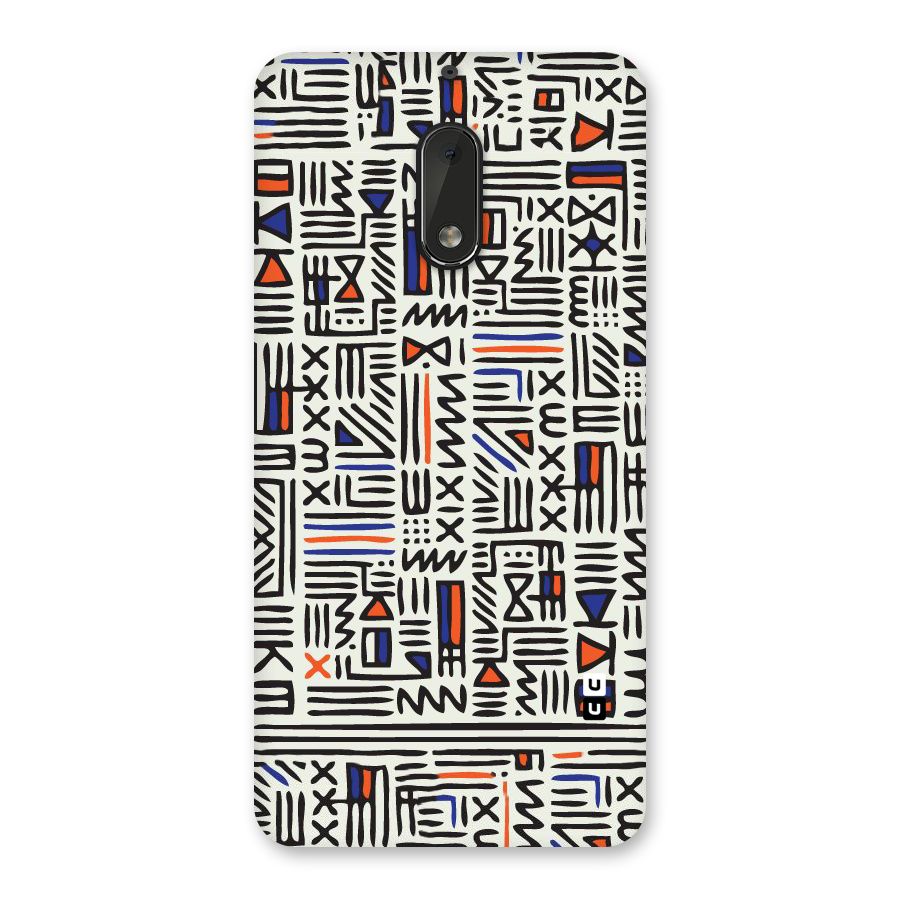 Orange Blue Number Back Case for Nokia 6