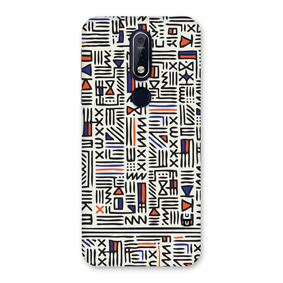 Orange Blue Number Back Case for Nokia 7.1