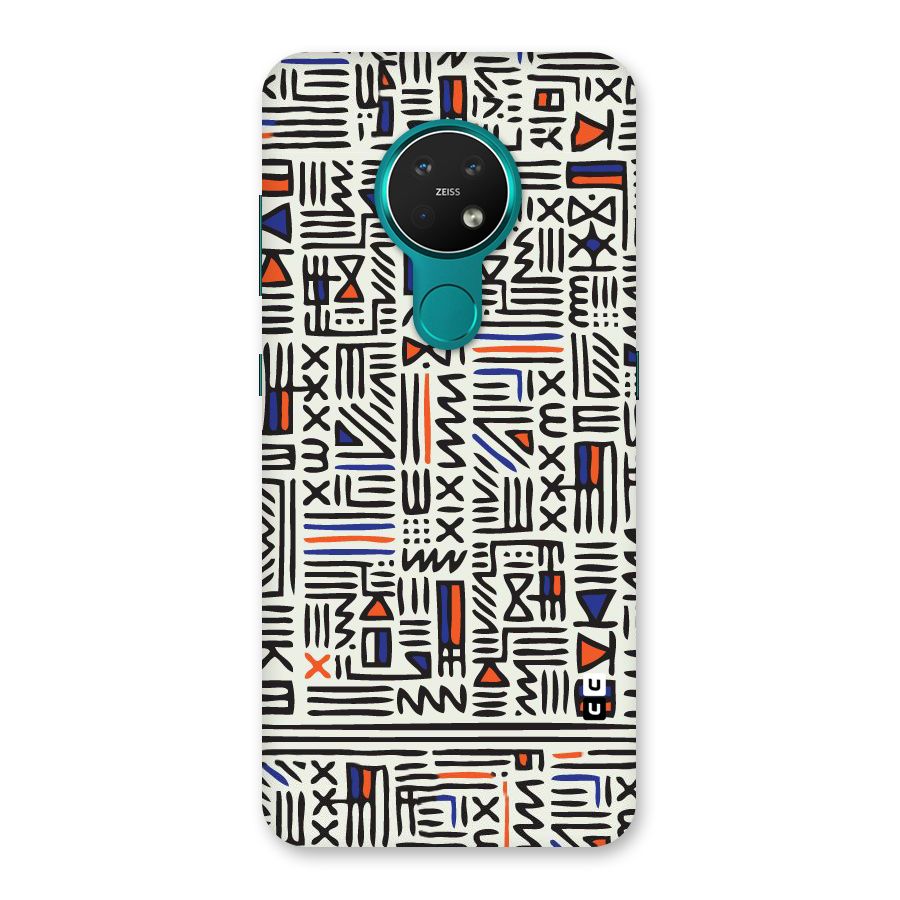 Orange Blue Number Back Case for Nokia 7.2