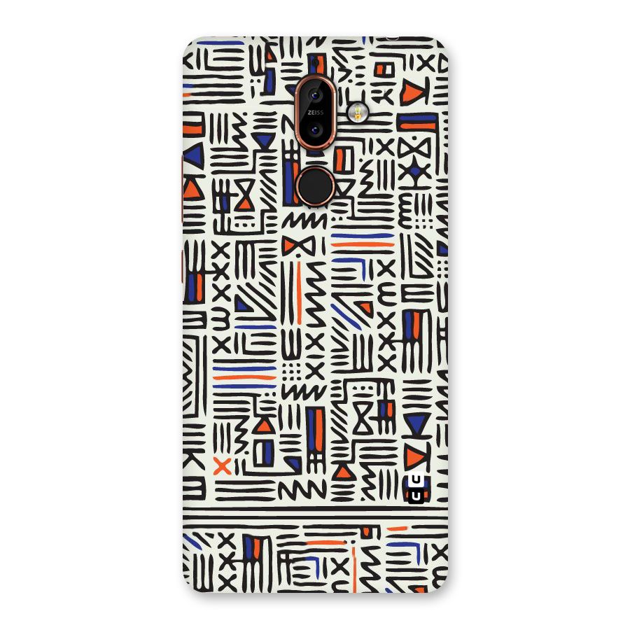 Orange Blue Number Back Case for Nokia 7 Plus
