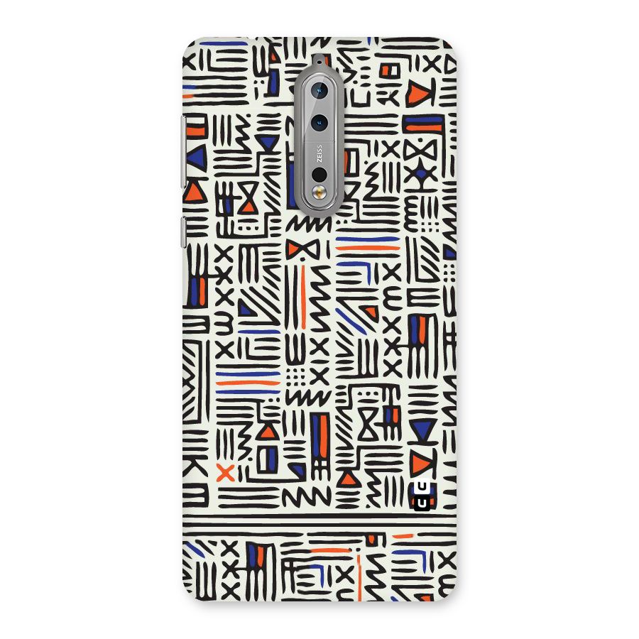 Orange Blue Number Back Case for Nokia 8