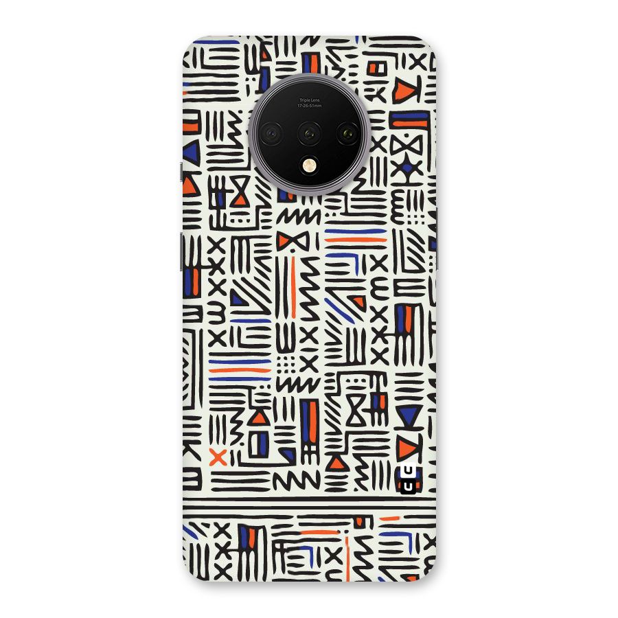 Orange Blue Number Back Case for OnePlus 7T