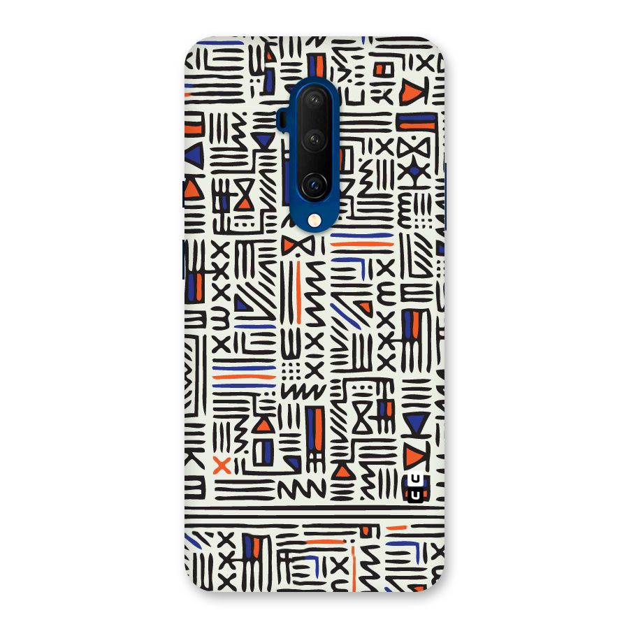 Orange Blue Number Back Case for OnePlus 7T Pro
