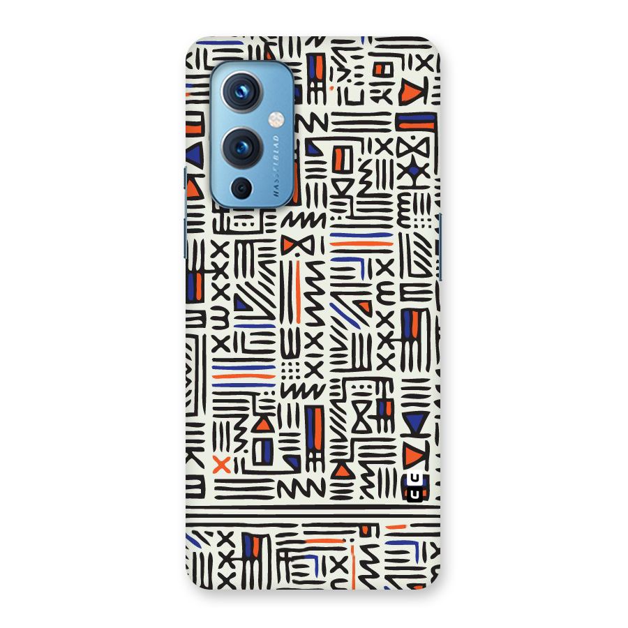 Orange Blue Number Back Case for OnePlus 9