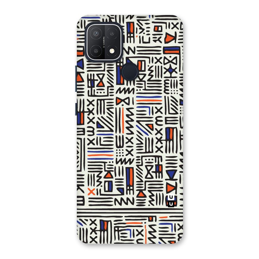 Orange Blue Number Back Case for Oppo A15