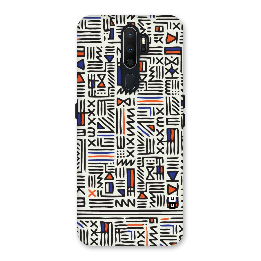 Orange Blue Number Back Case for Oppo A5 (2020)