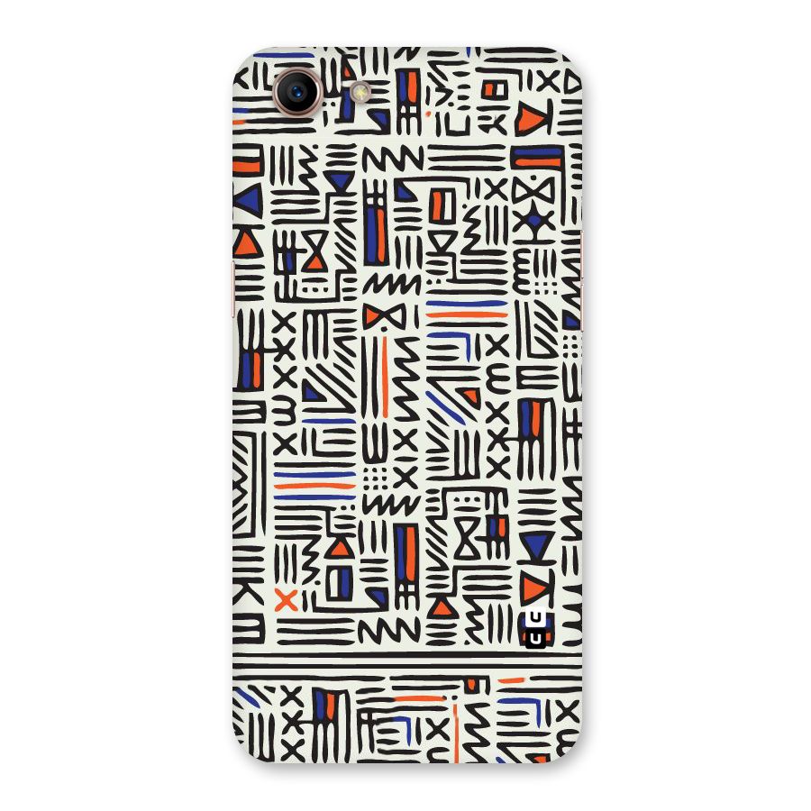 Orange Blue Number Back Case for Oppo A83 (2018)