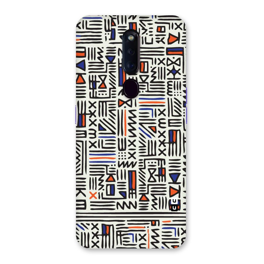 Orange Blue Number Back Case for Oppo F11 Pro