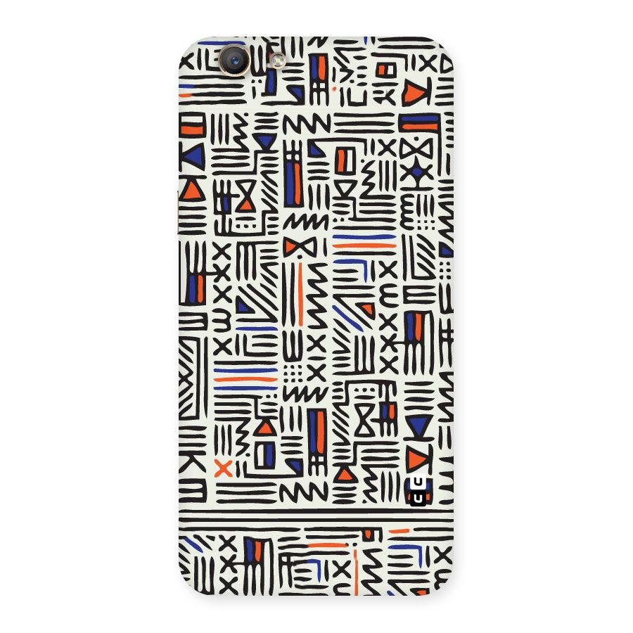 Orange Blue Number Back Case for Oppo F1s