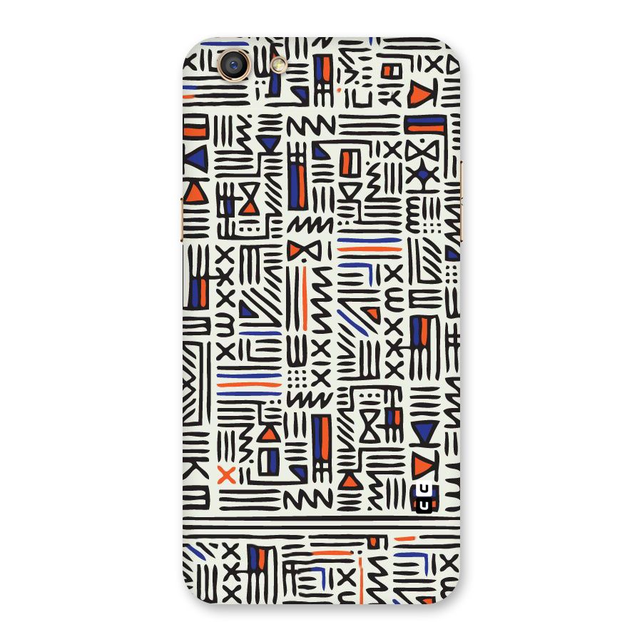 Orange Blue Number Back Case for Oppo F3