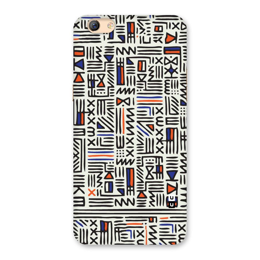 Orange Blue Number Back Case for Oppo F3 Plus