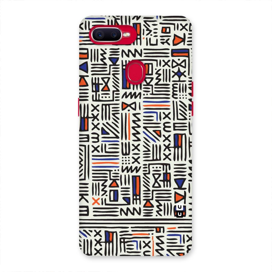 Orange Blue Number Back Case for Oppo F9 Pro