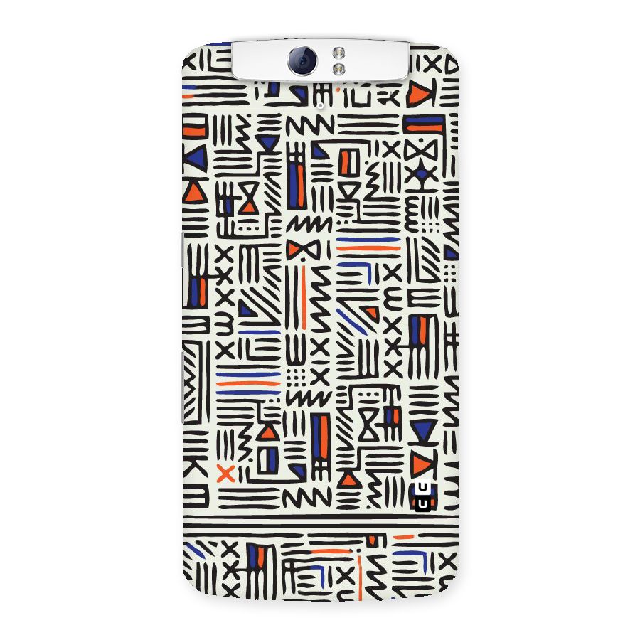 Orange Blue Number Back Case for Oppo N1