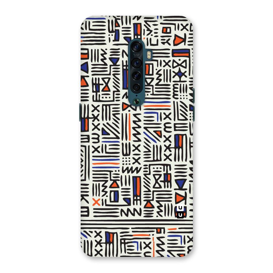 Orange Blue Number Back Case for Oppo Reno2