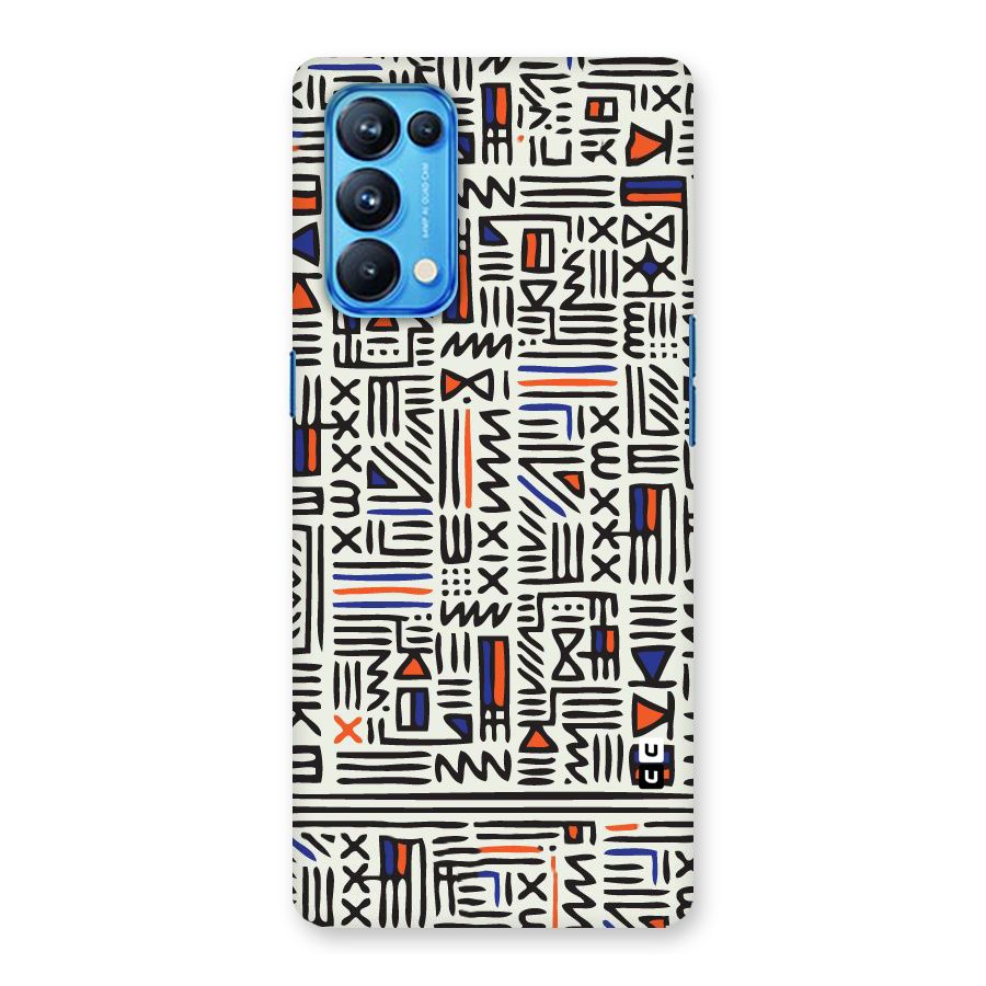 Orange Blue Number Back Case for Oppo Reno5 Pro 5G