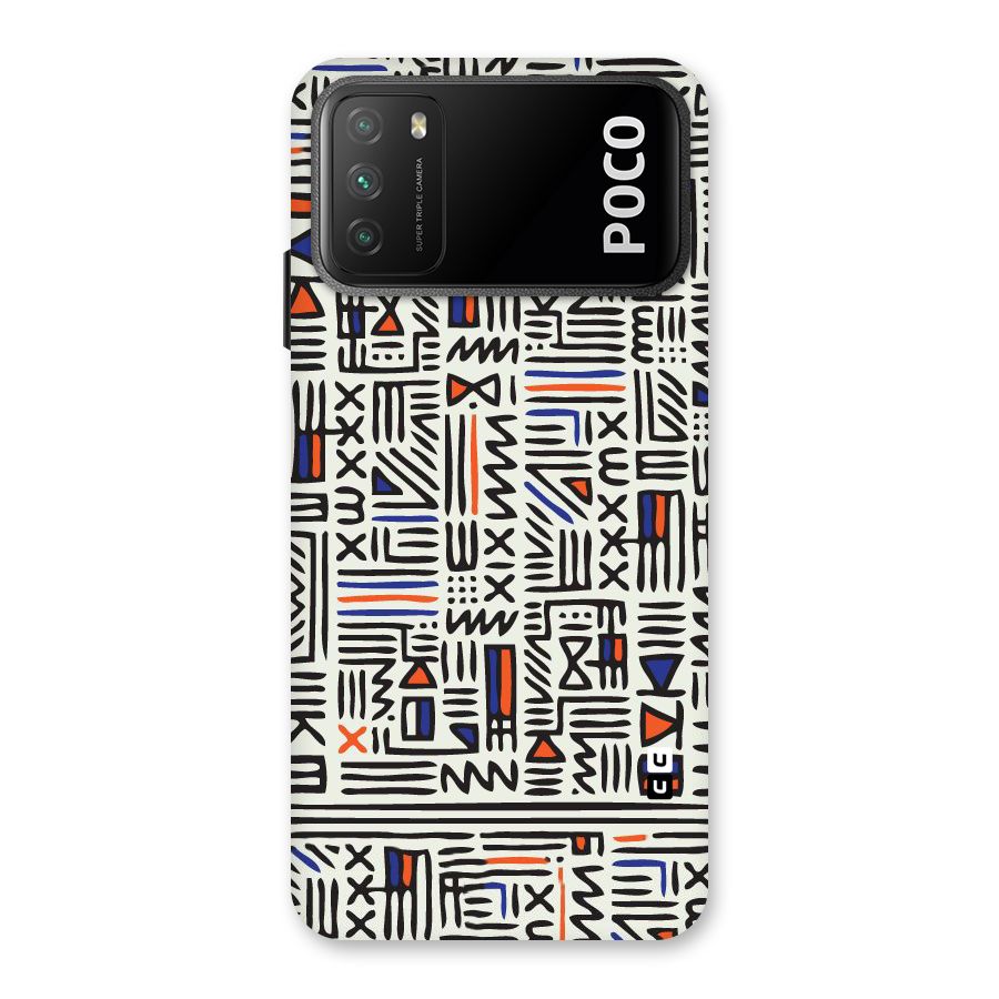 Orange Blue Number Back Case for Poco M3