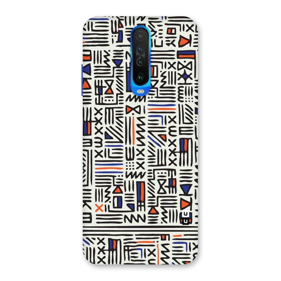 Orange Blue Number Back Case for Poco X2