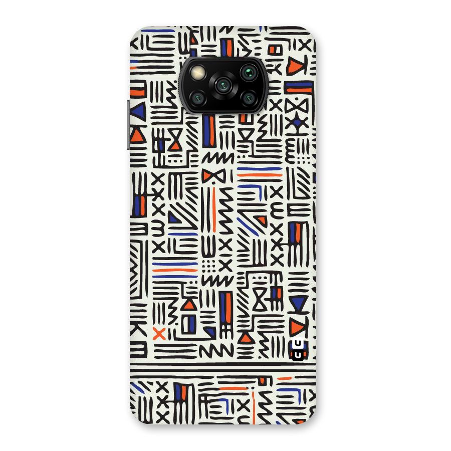 Orange Blue Number Back Case for Poco X3