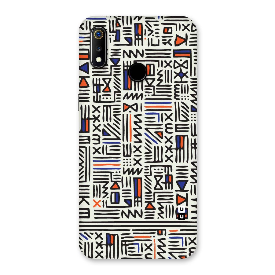 Orange Blue Number Back Case for Realme 3