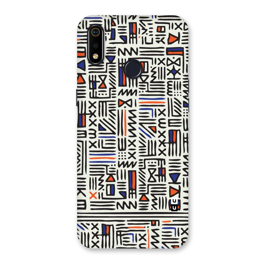 Orange Blue Number Back Case for Realme 3i