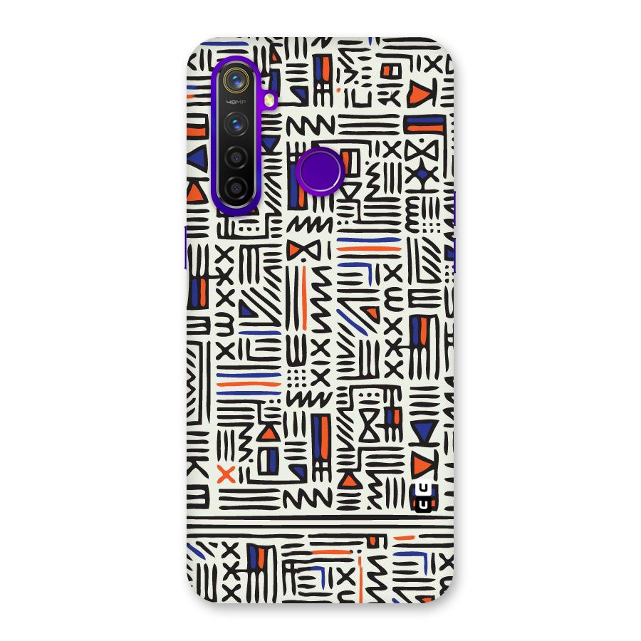 Orange Blue Number Back Case for Realme 5 Pro