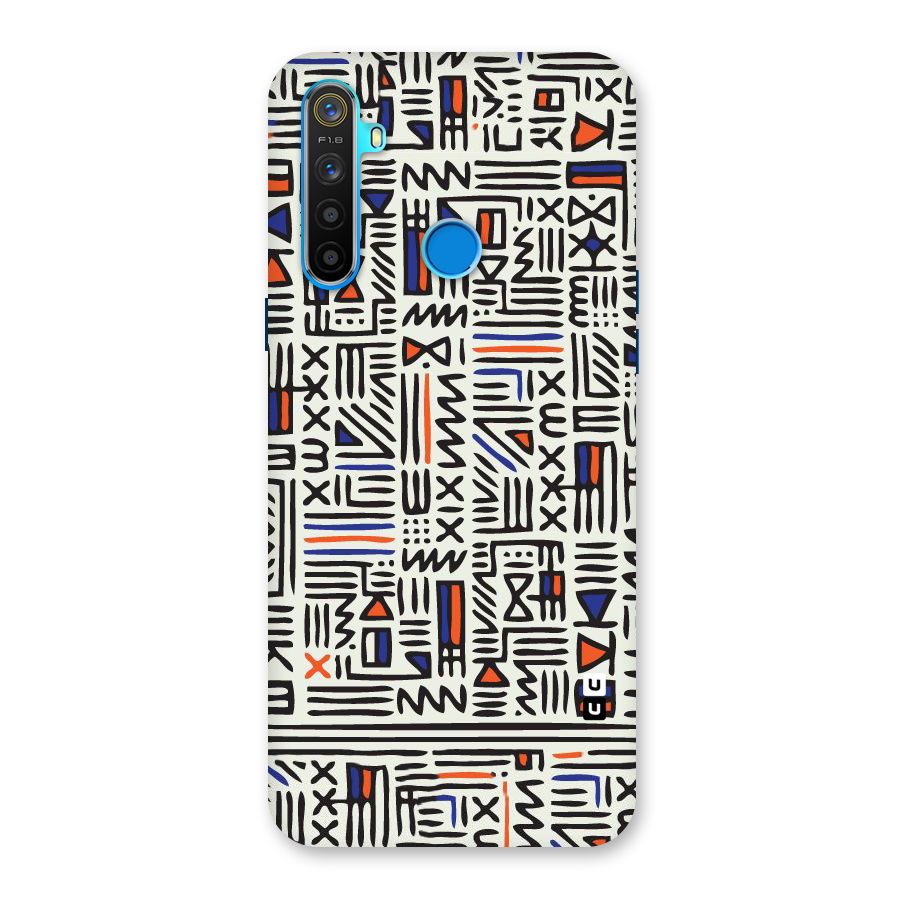 Orange Blue Number Back Case for Realme 5s