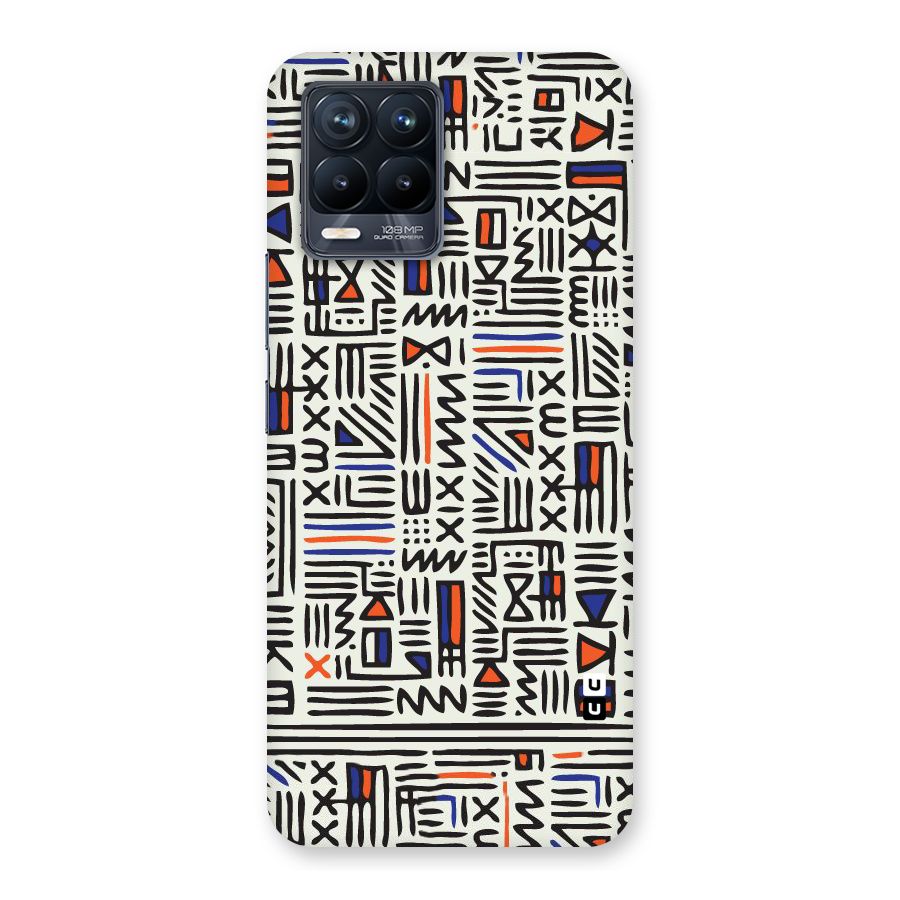 Orange Blue Number Back Case for Realme 8 Pro