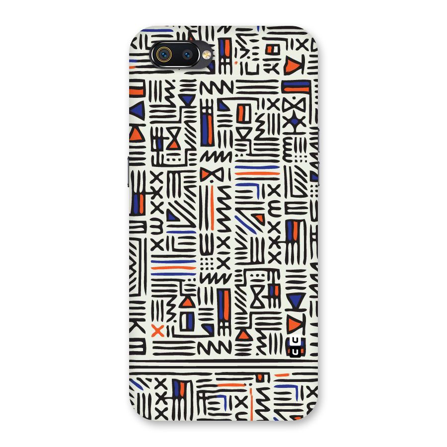 Orange Blue Number Back Case for Realme C2