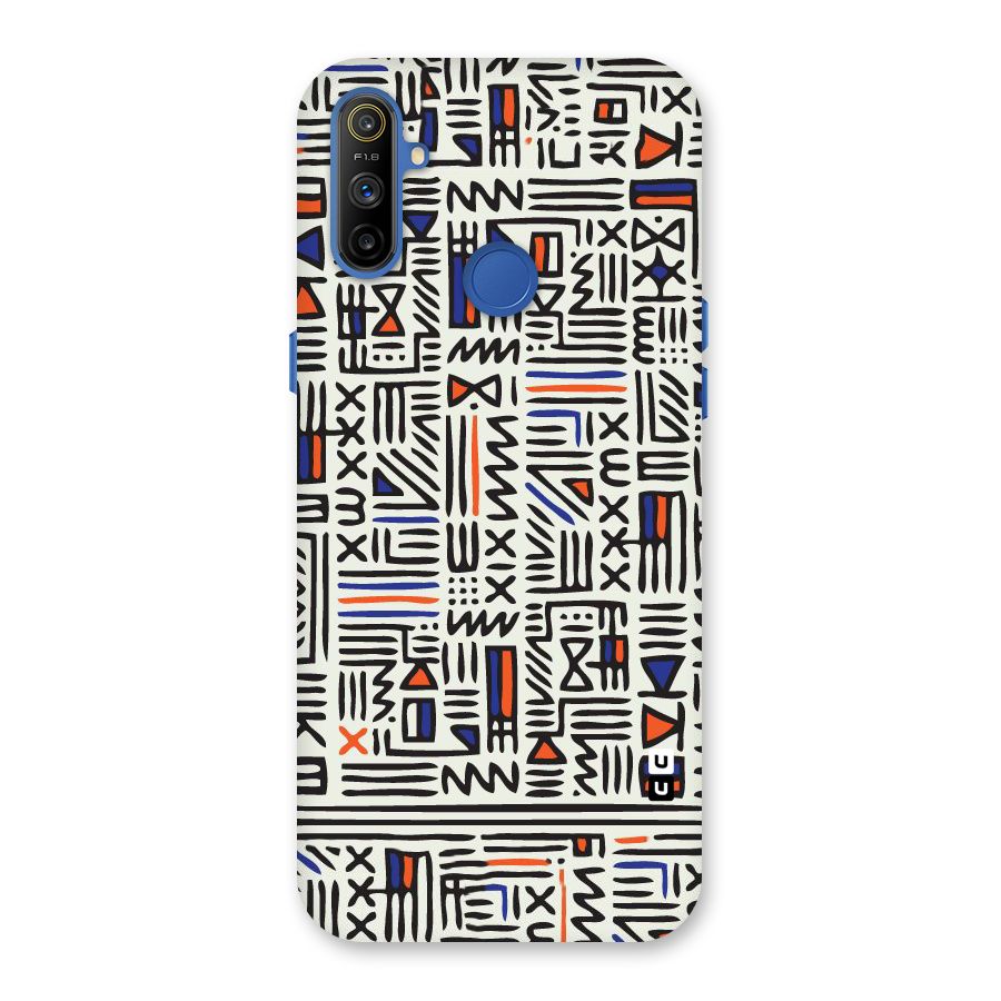 Orange Blue Number Back Case for Realme Narzo 10A