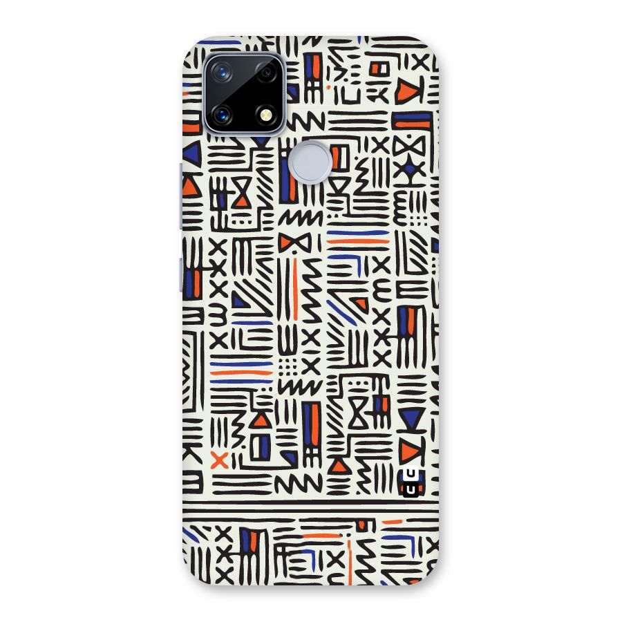 Orange Blue Number Back Case for Realme Narzo 20