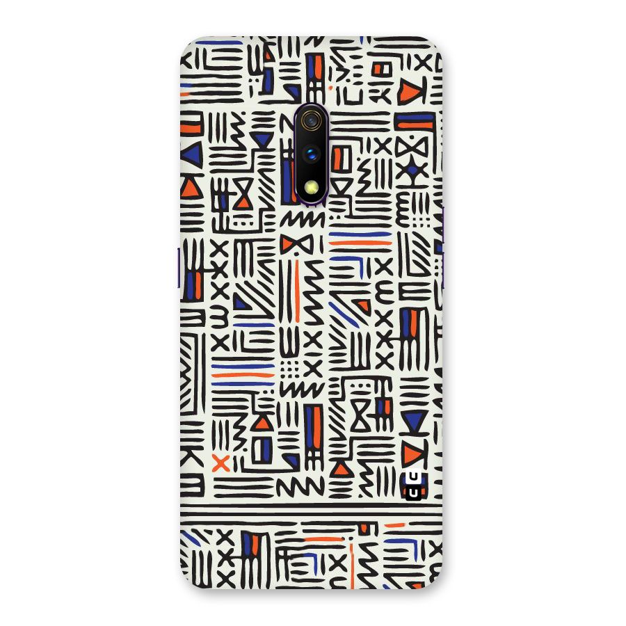 Orange Blue Number Back Case for Realme X