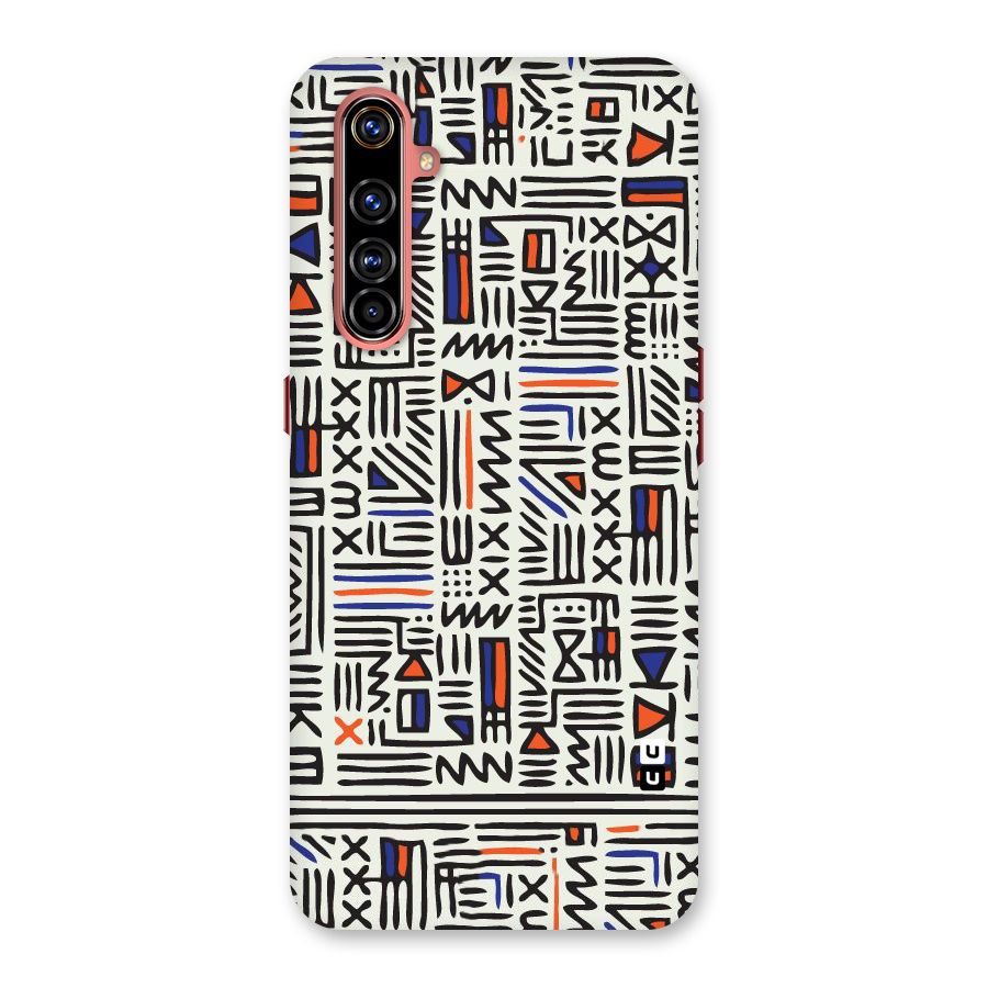 Orange Blue Number Back Case for Realme X50 Pro
