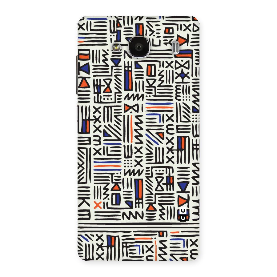 Orange Blue Number Back Case for Redmi 2s