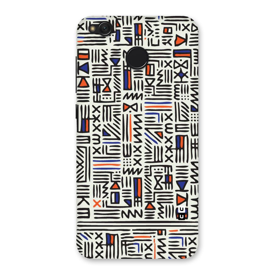 Orange Blue Number Back Case for Redmi 4