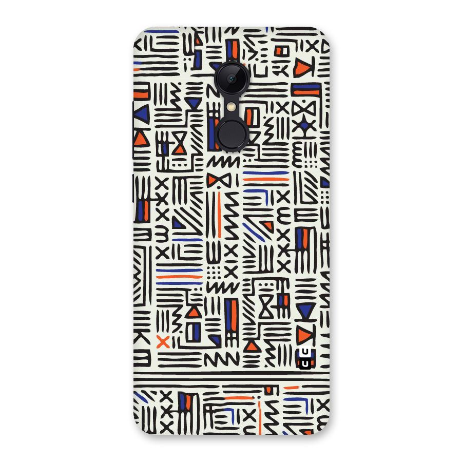 Orange Blue Number Back Case for Redmi 5