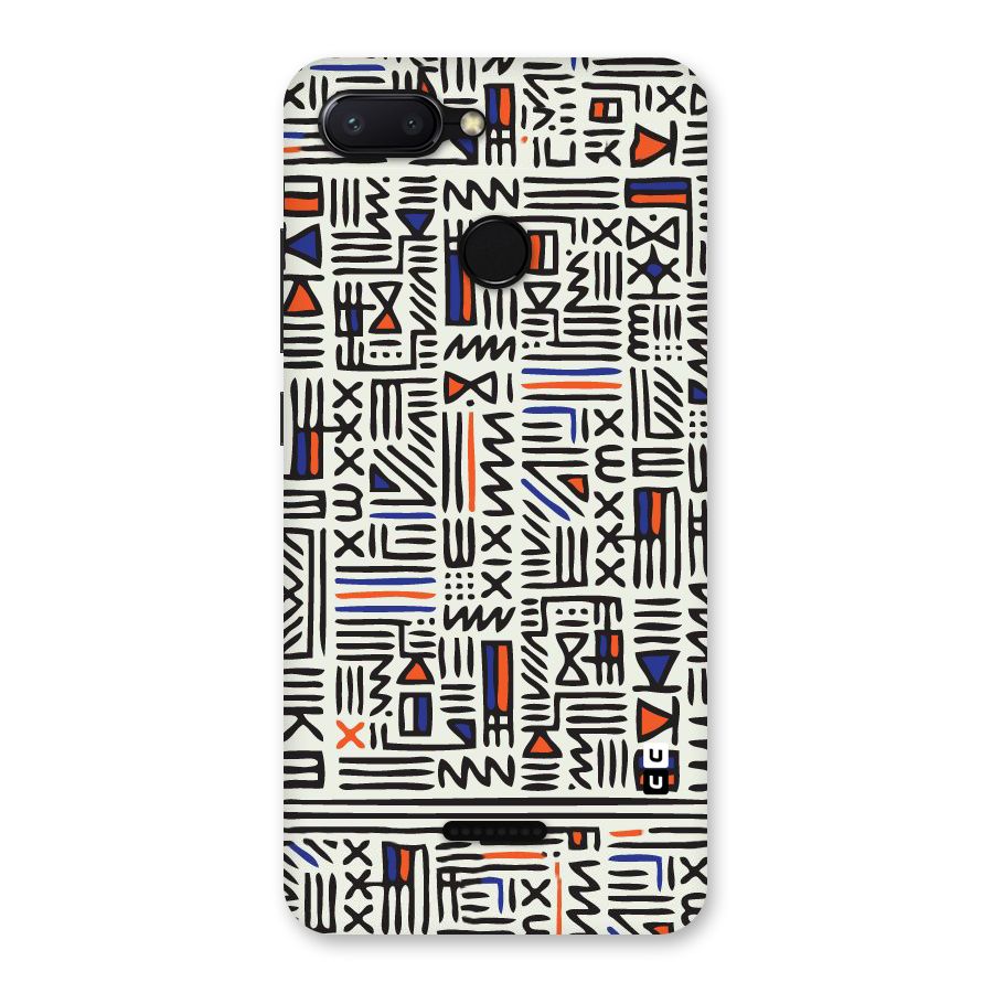 Orange Blue Number Back Case for Redmi 6
