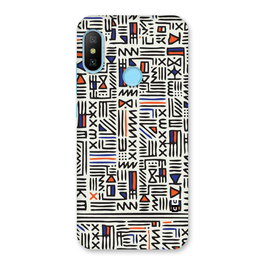 Orange Blue Number Back Case for Redmi 6 Pro