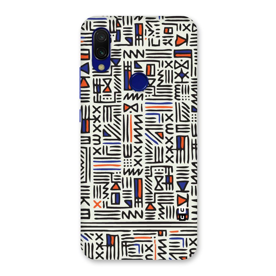Orange Blue Number Back Case for Redmi 7