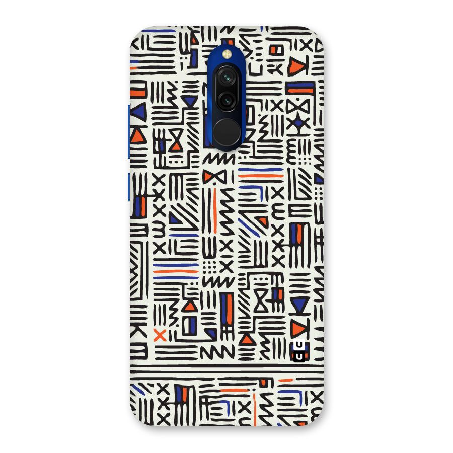 Orange Blue Number Back Case for Redmi 8