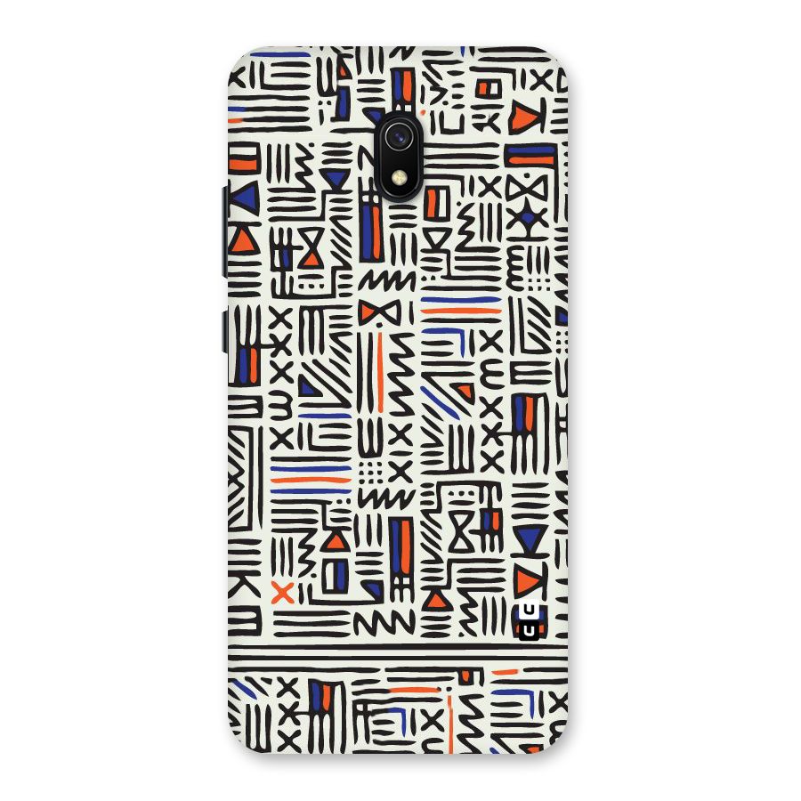 Orange Blue Number Back Case for Redmi 8A