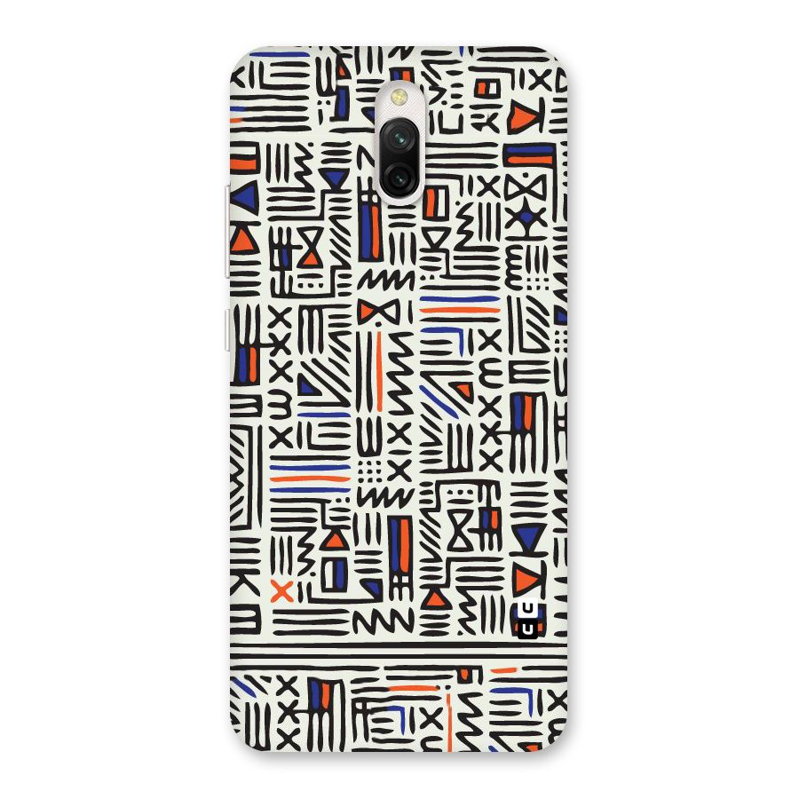 Orange Blue Number Back Case for Redmi 8A Dual