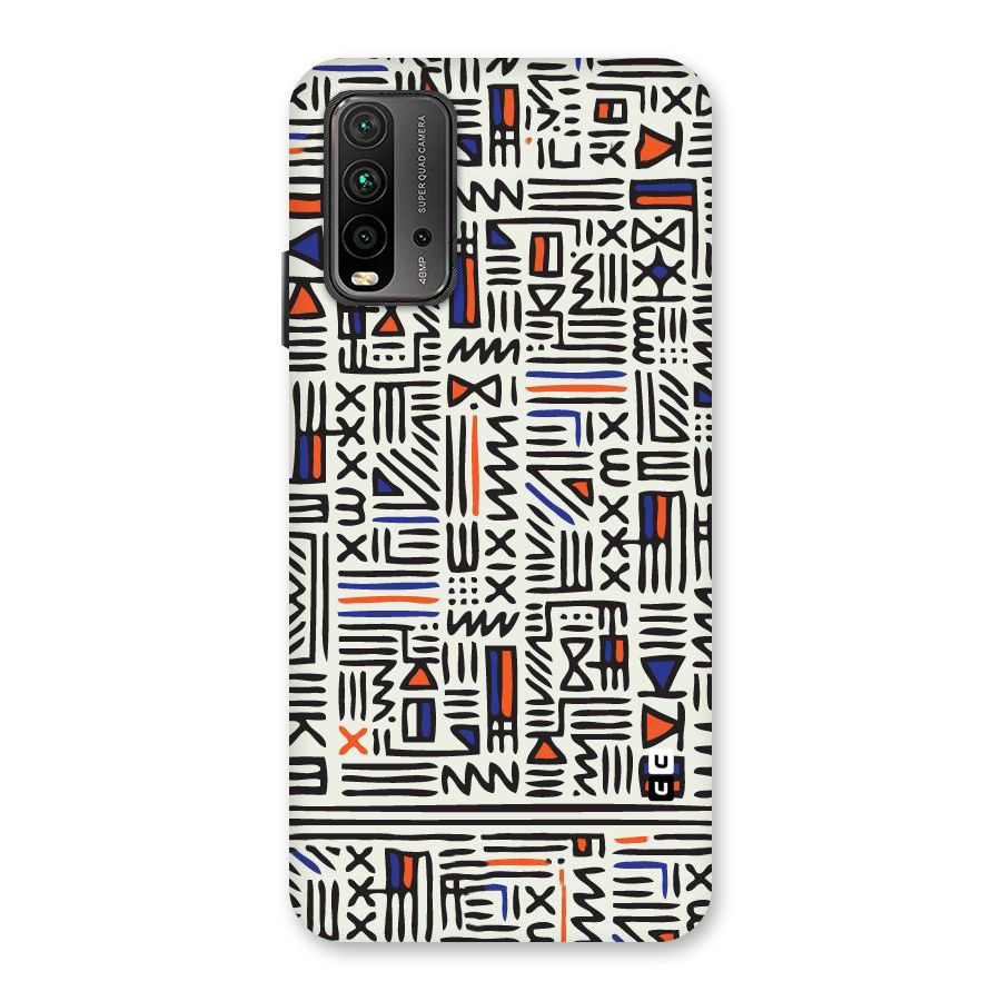 Orange Blue Number Back Case for Redmi 9 Power