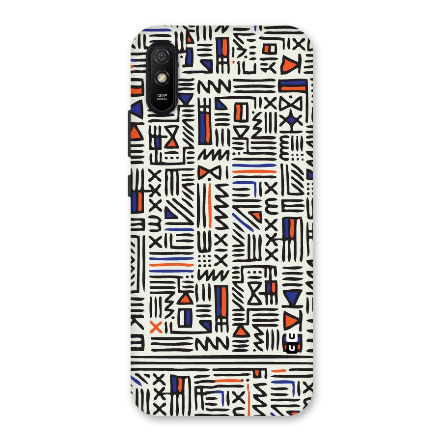 Orange Blue Number Back Case for Redmi 9i