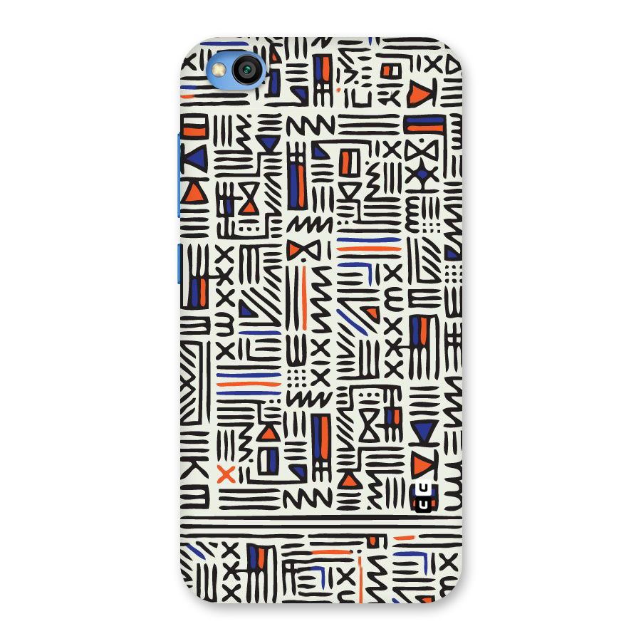 Orange Blue Number Back Case for Redmi Go
