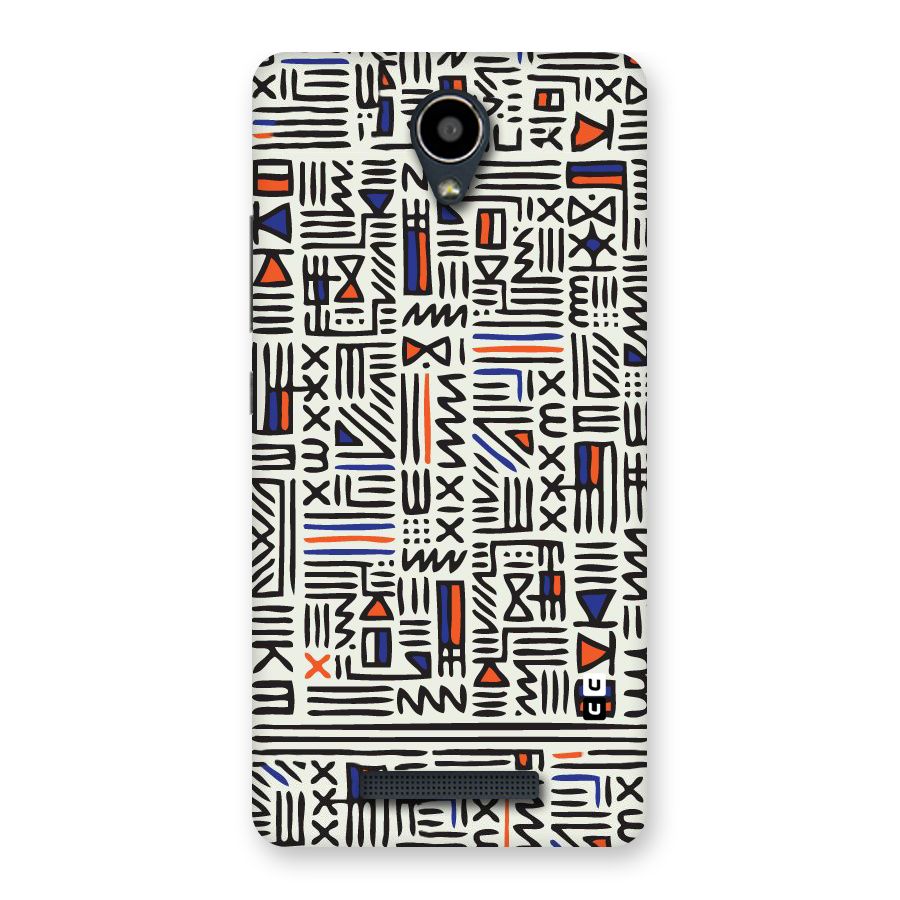 Orange Blue Number Back Case for Redmi Note 2