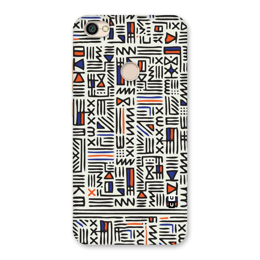 Orange Blue Number Back Case for Redmi Y1 2017