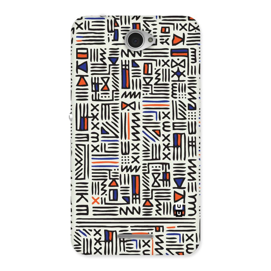 Orange Blue Number Back Case for Sony Xperia E4