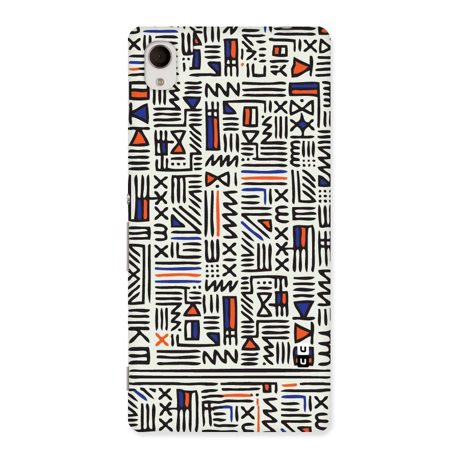 Orange Blue Number Back Case for Sony Xperia M4